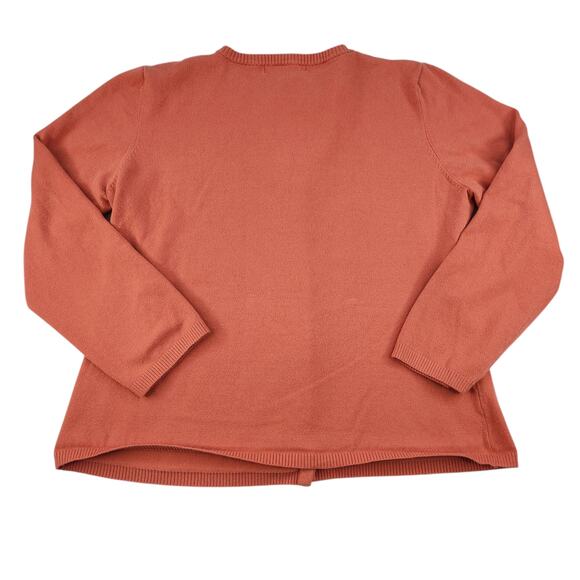 Orange Sweater Cardigan Womens XL Knit Button Up Long Sleeve Comfy All Seasons - Picture 5 of 14